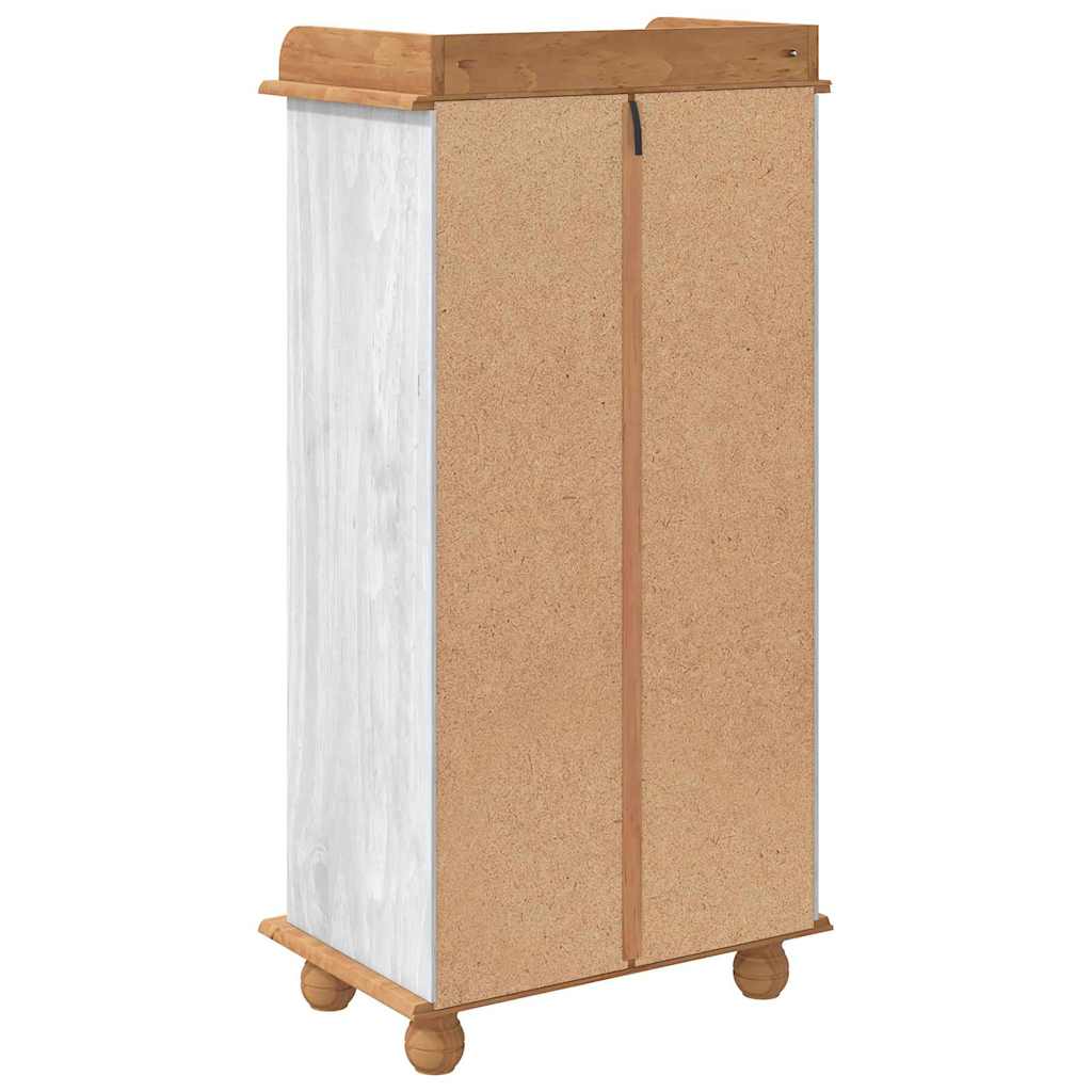 Cabinet à vin ASKIM Blanc 57 x 37 x 114 cm Bois massif en pin - XIOS