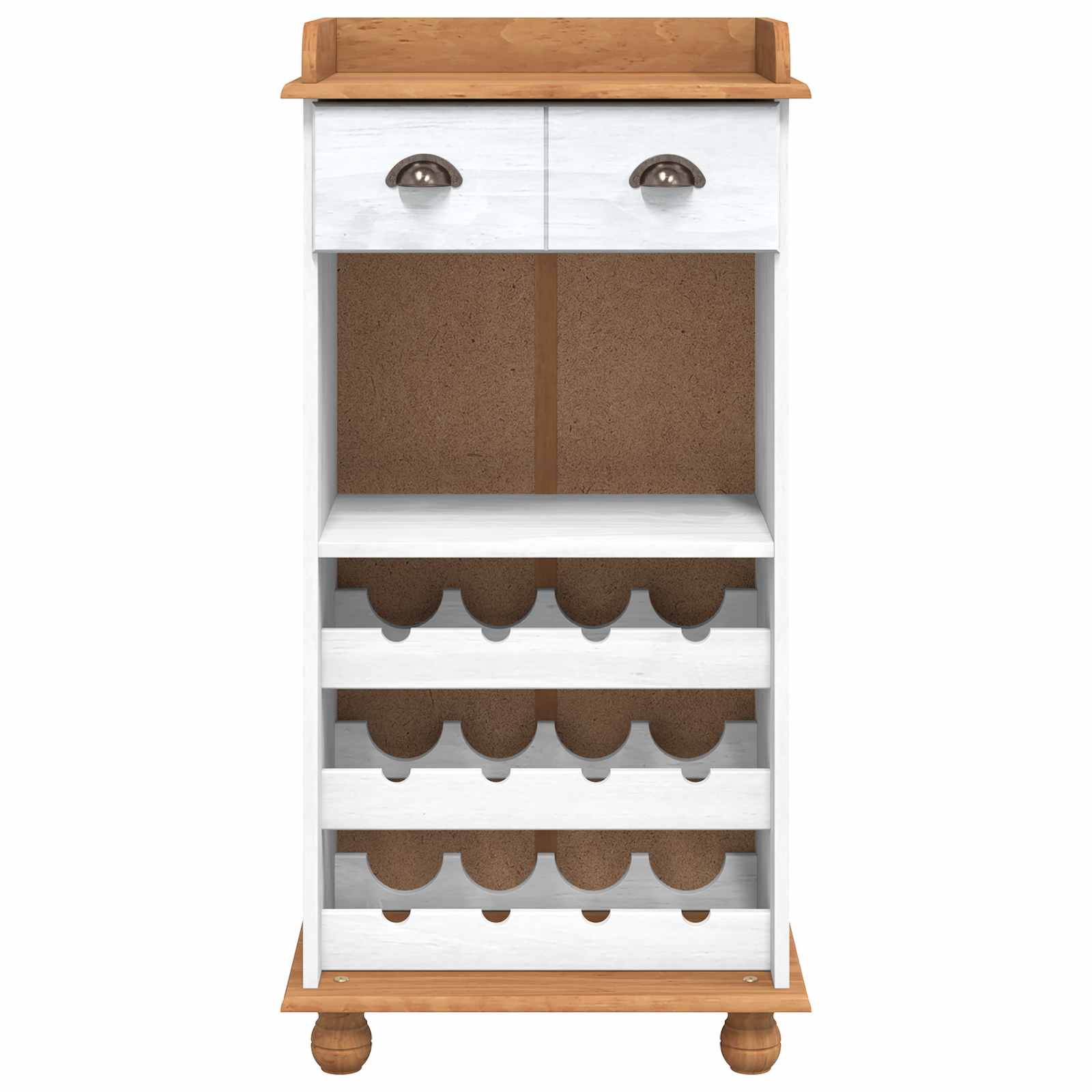 Cabinet à vin ASKIM Blanc avec un dessus en miel - XIOS