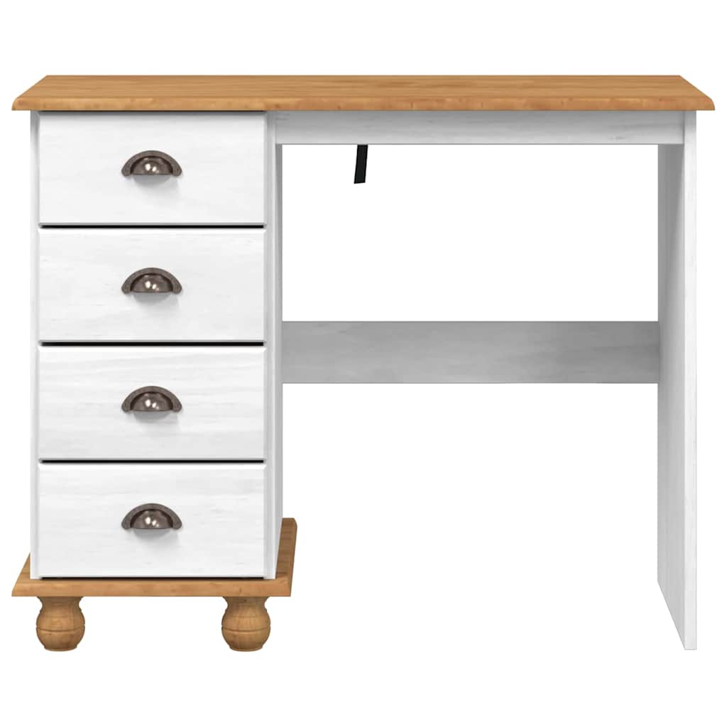 Bureau ASKIM Blanc 95 x 40 x 75 cm Bois massif en pin - XIOS