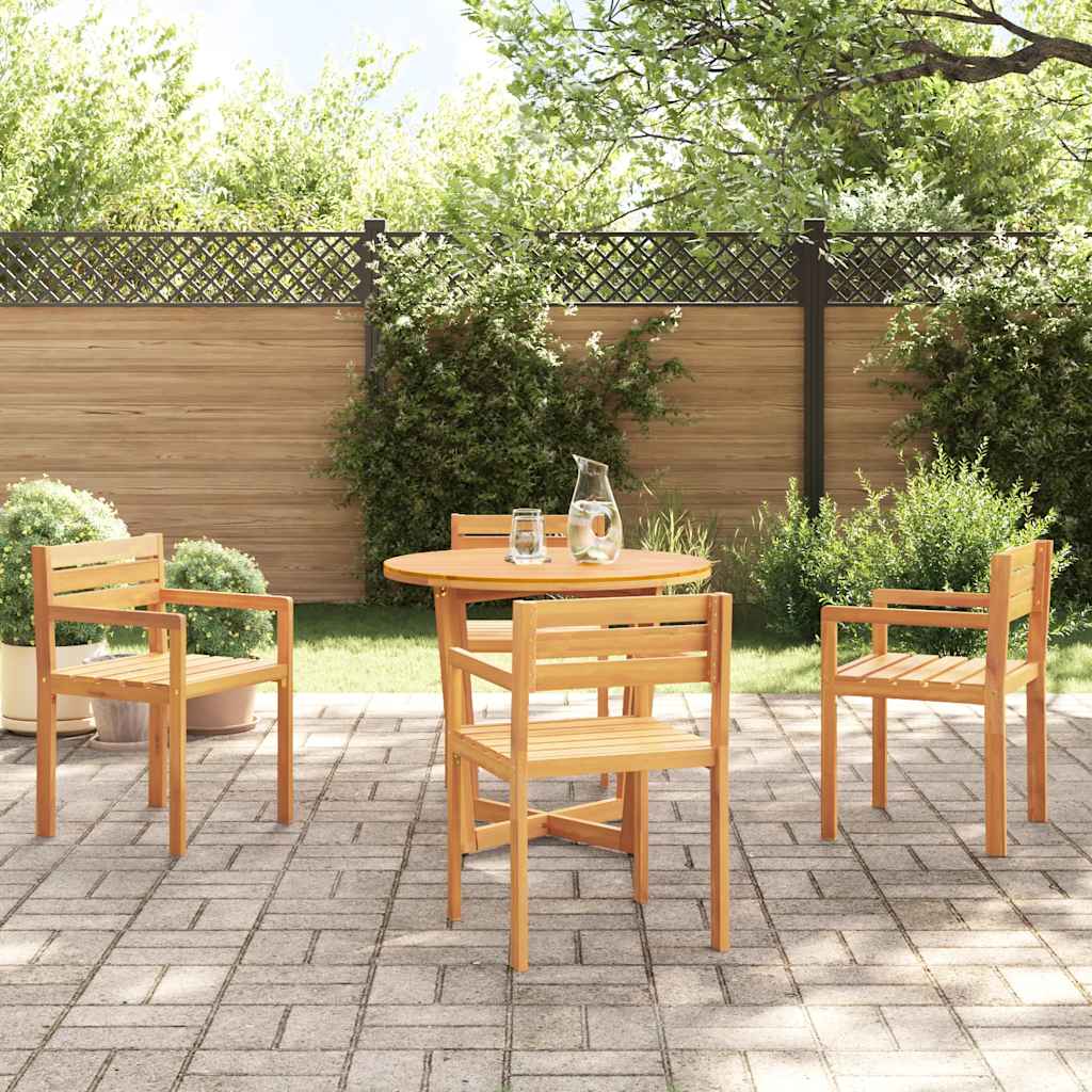 Ensemble de salle à manger de jardin 5 pcs en bois massif d'acacia