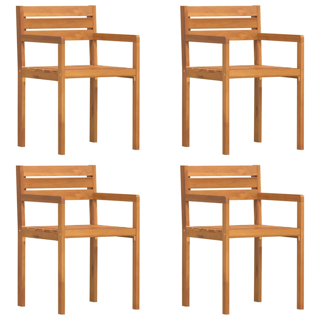 Ensemble de salle à manger de jardin 5 pcs en bois massif d'acacia