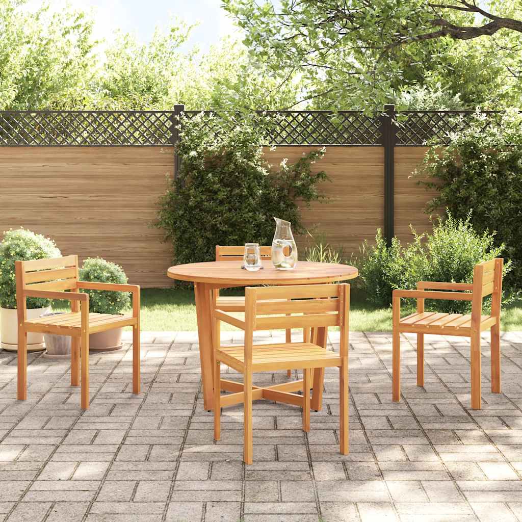 Ensemble de salle à manger de jardin 5 pcs en bois massif d'acacia