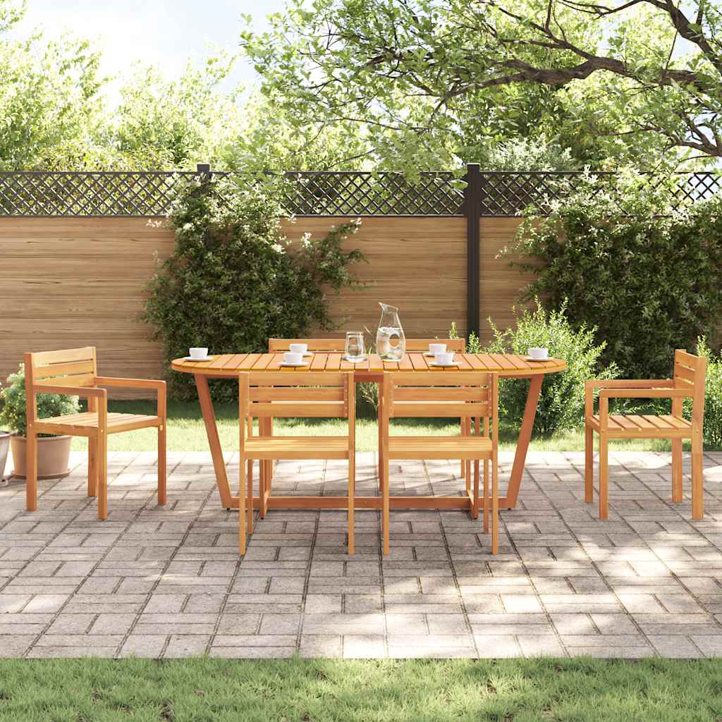 Ensemble de salle à manger de jardin 7 pcs en bois massif d'acacia