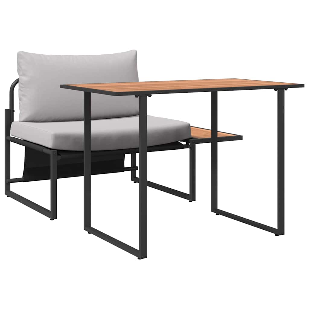 Mobilier de Patio en Acier 2 pcs Gris clair Acier - XIOS