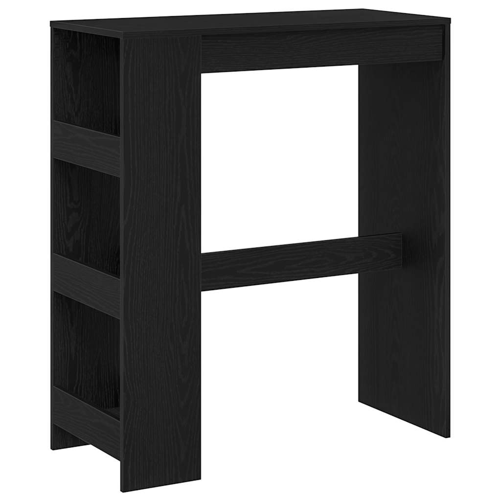 Table de bar avec étagères en chêne noir 90x40x103,5 cm bois d'ingénierie
