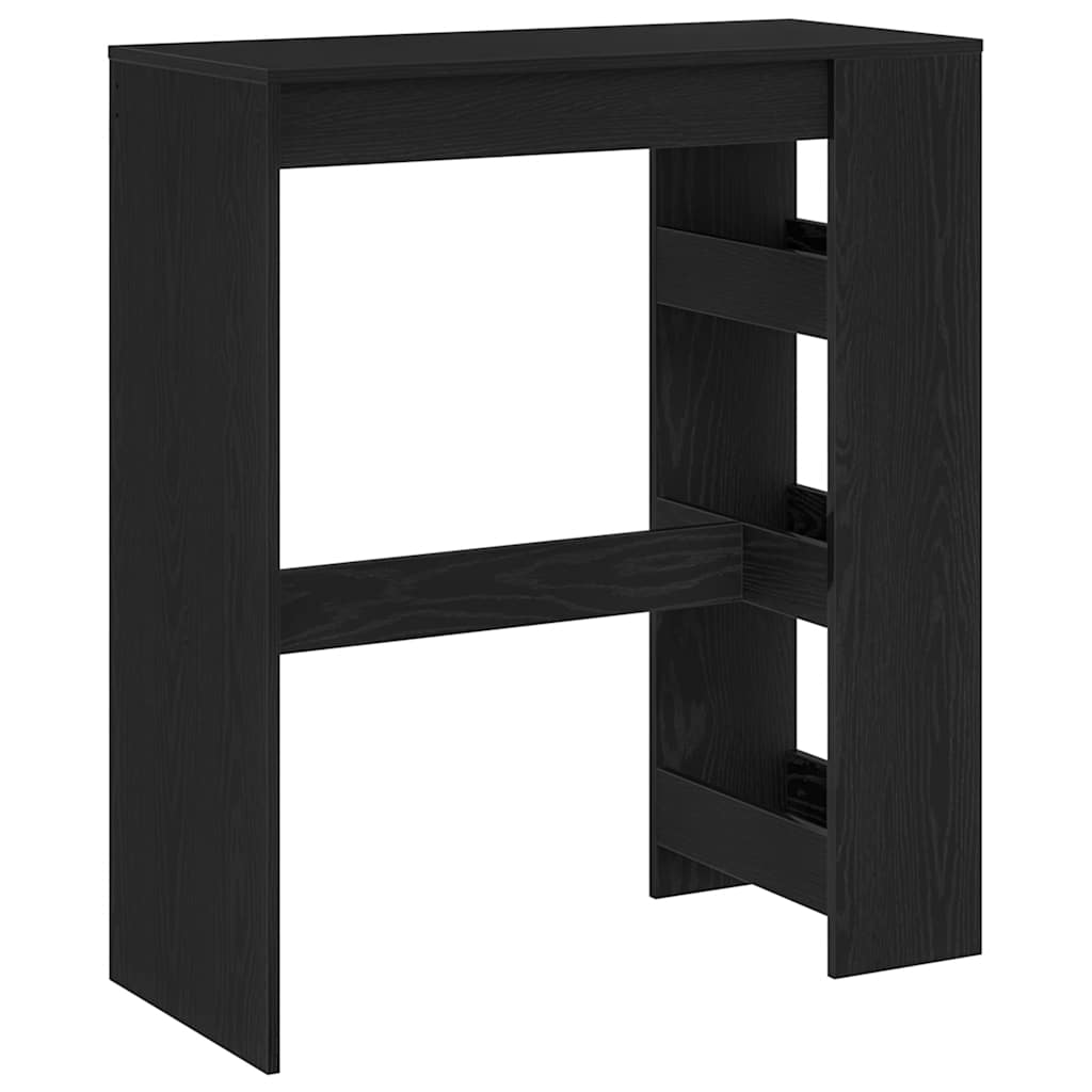 Table de bar avec étagères en chêne noir 90x40x103,5 cm bois d'ingénierie