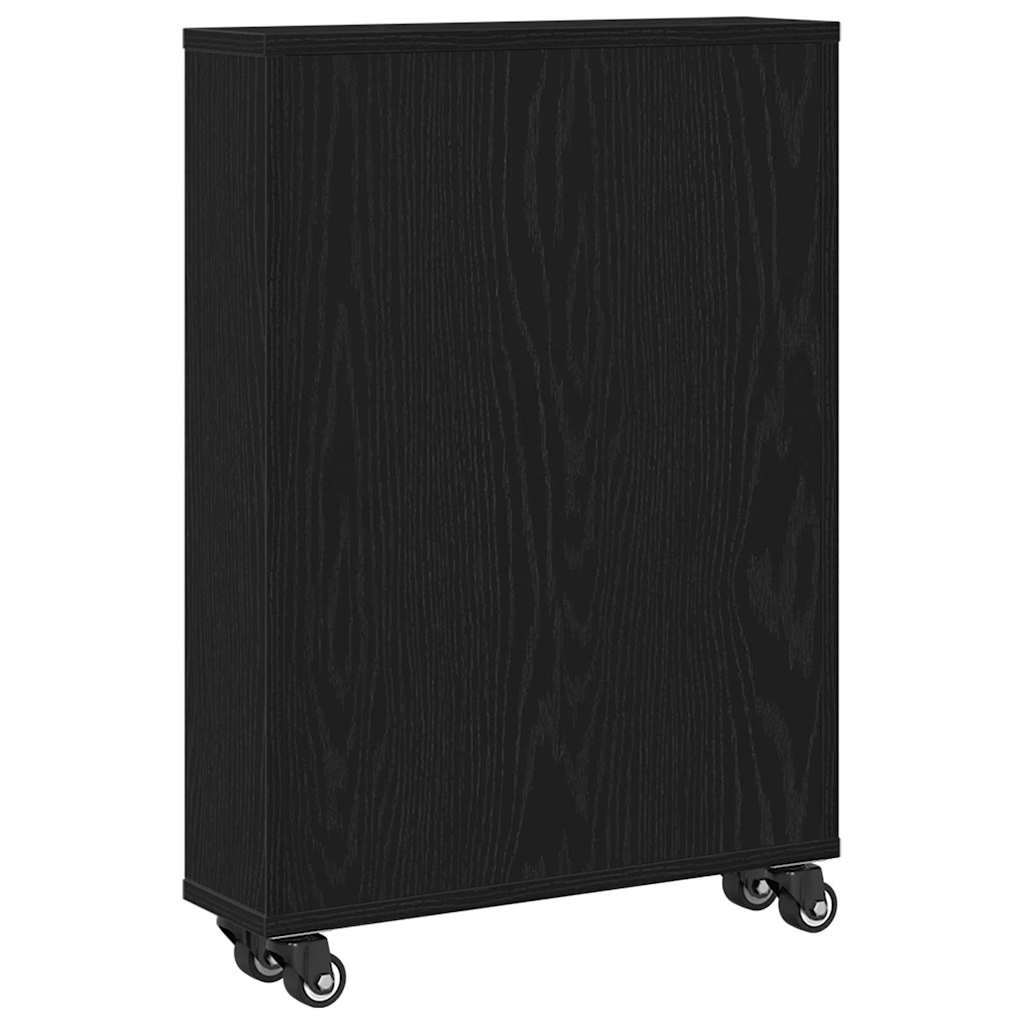 Chariot de Rangement Étroit Chêne noir 48 x 13 x 68 cm - XIOS