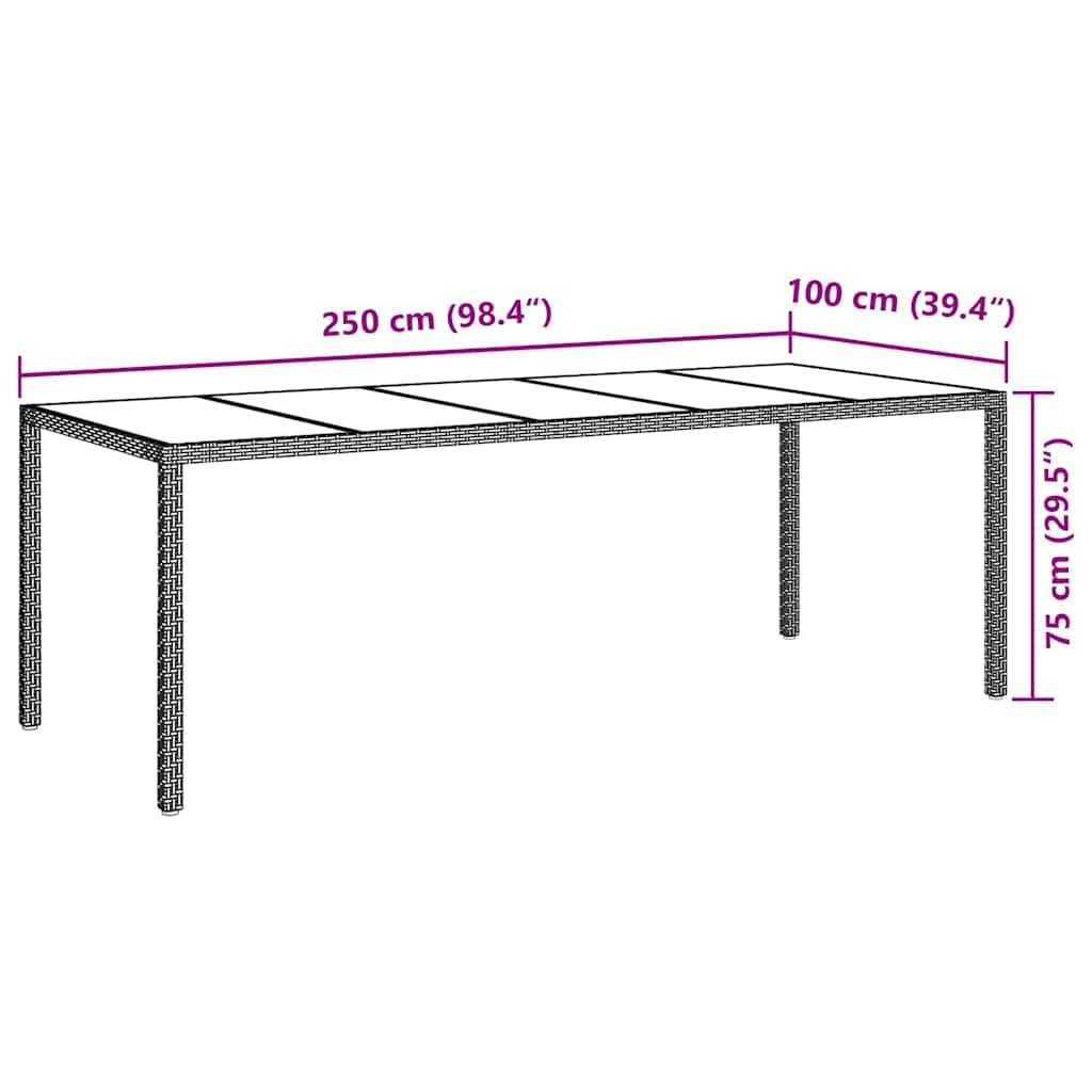Ensemble de salle à manger pour jardin 9 pcs Gris polyrotin