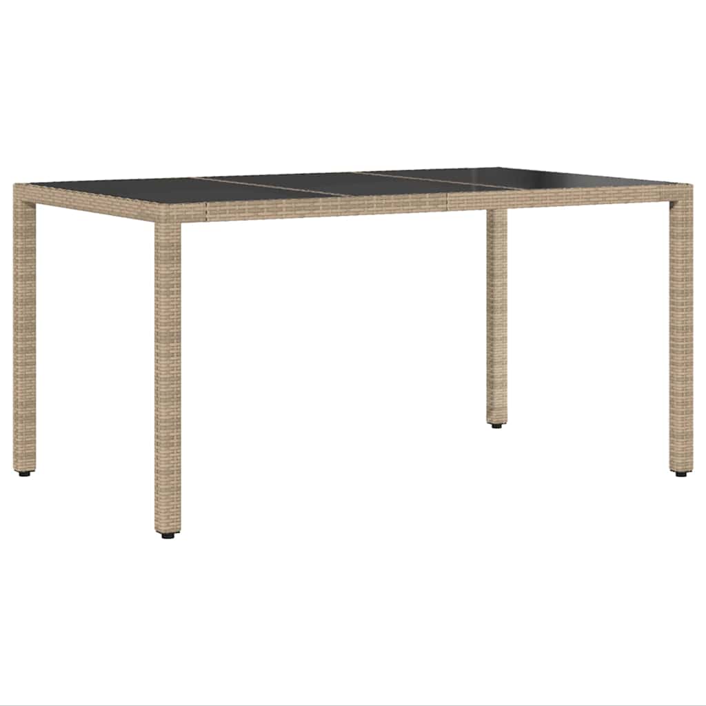Ensemble de salle à manger pour jardin 5 pcs Beige polyrotin