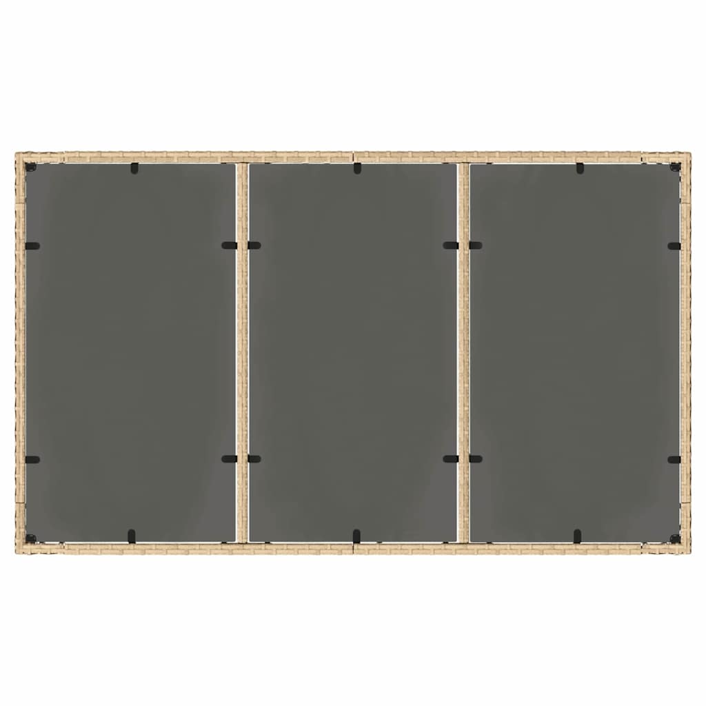 Ensemble de salle à manger pour jardin 5 pcs Beige polyrotin