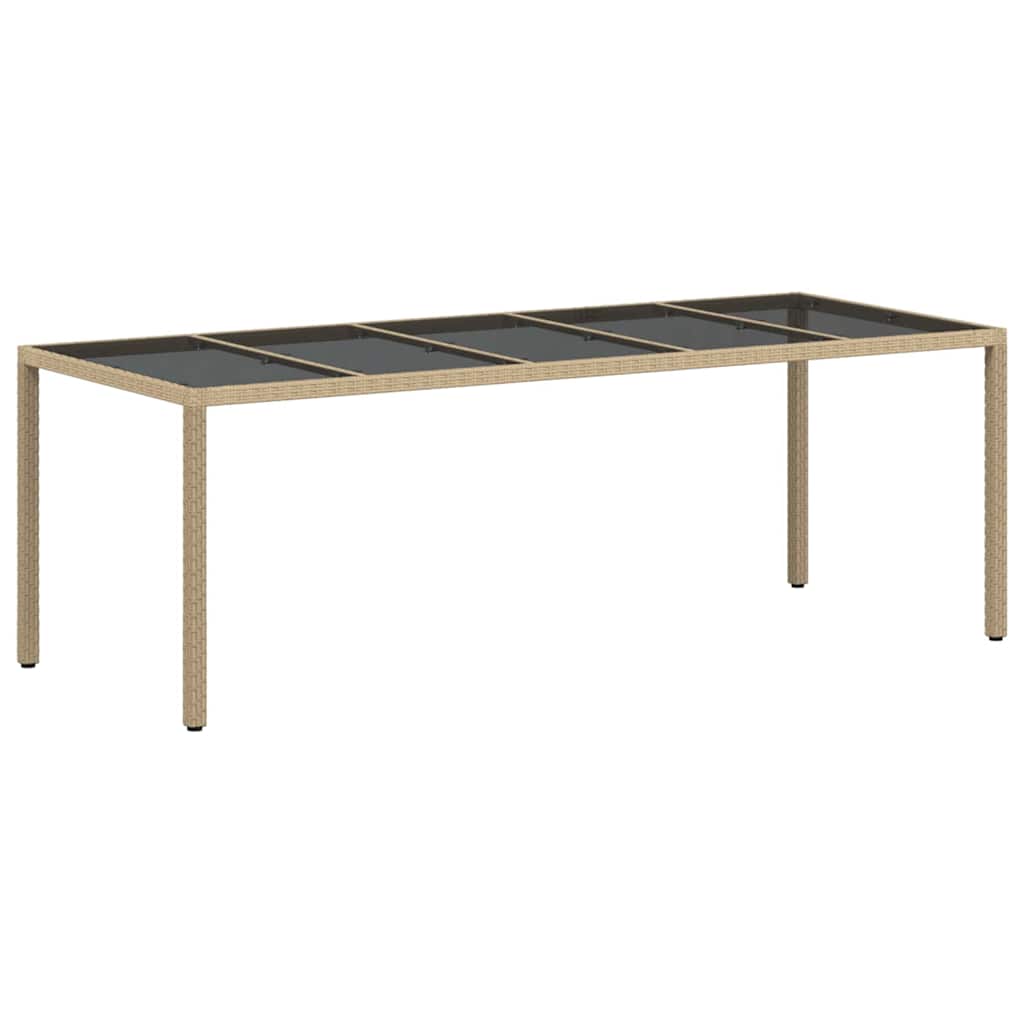Ensemble de salle à manger pour jardin 9 pcs Beige polyrotin