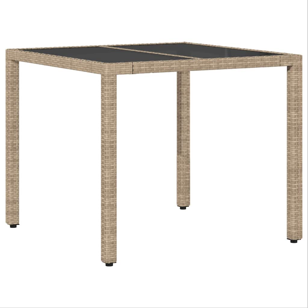 Ensemble de salle à manger pour jardin 3 pcs Beige polyrotin