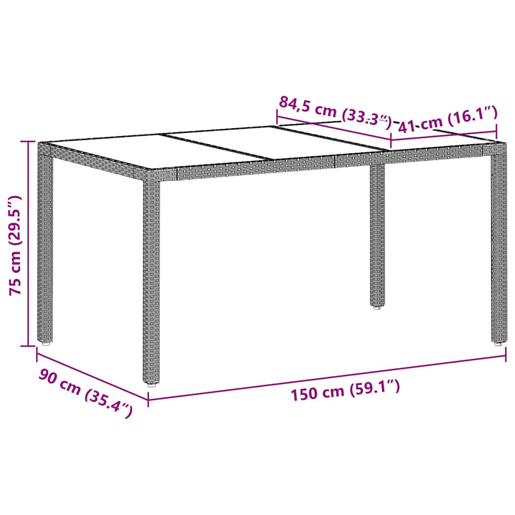 Ensemble de salle à manger pour jardin 7 pcs Gris clair