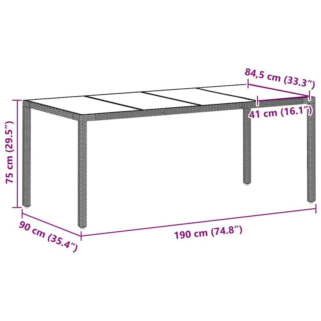 Ensemble de salle à manger pour jardin 7 pcs Gris clair