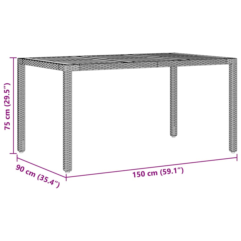 Ensemble de salle à manger pour jardin 7 pcs Noir polyrotin