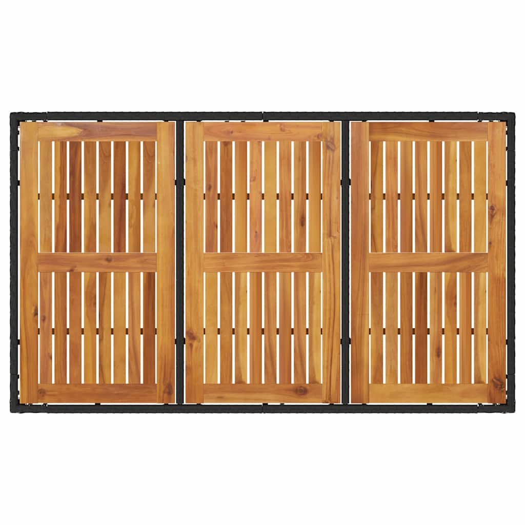 Ensemble de salle à manger pour jardin 7 pcs Noir polyrotin