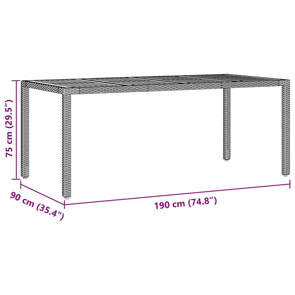 Ensemble de salle à manger pour jardin 7 pcs Gris polyrotin