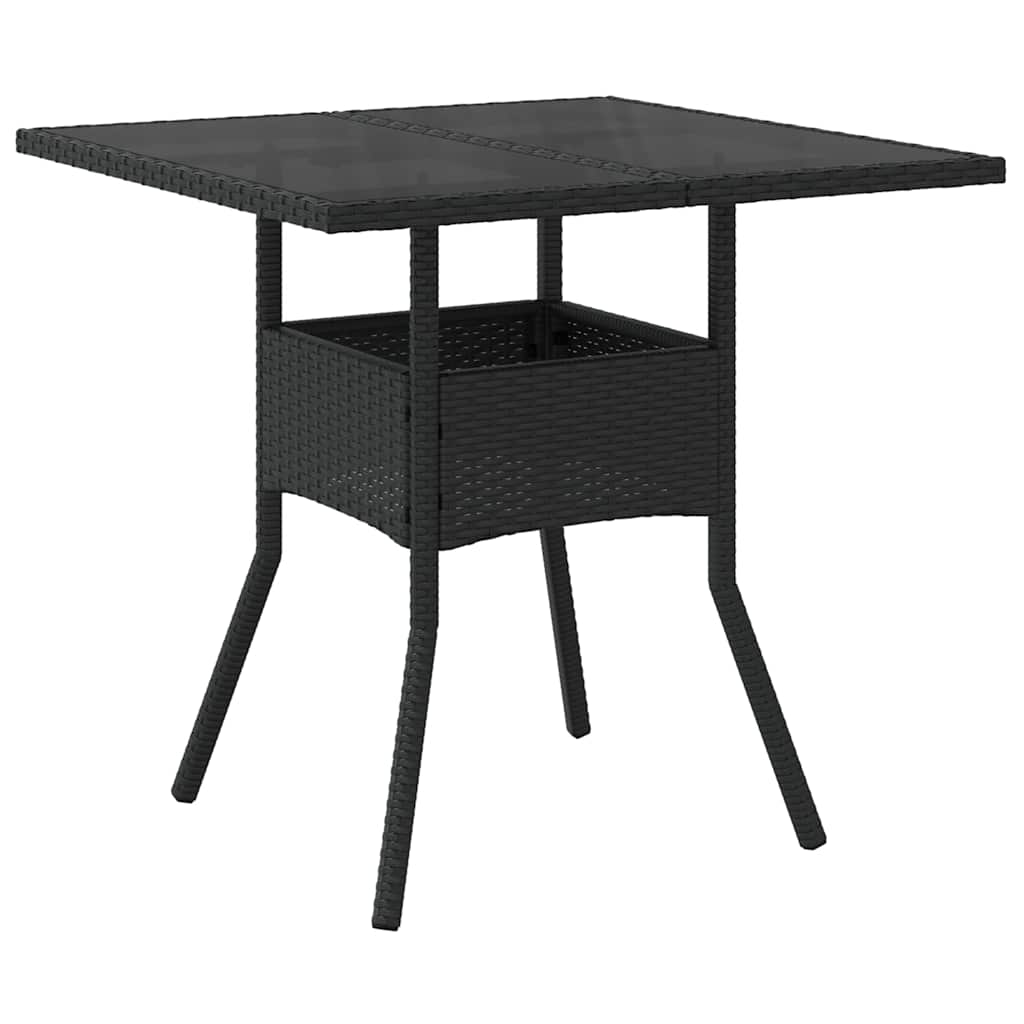 Ensemble de salle à manger pour jardin 3 pcs Noir polyrotin