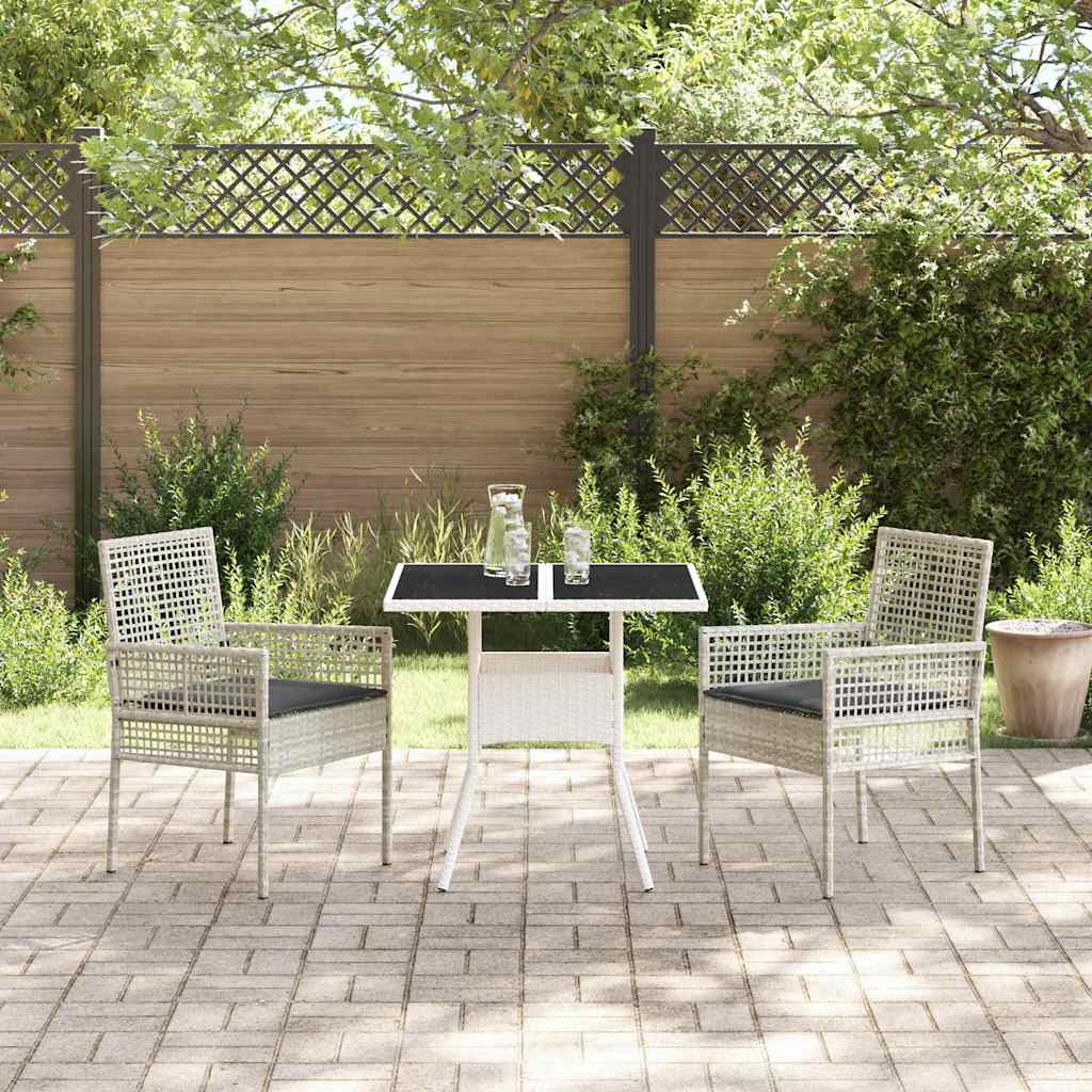 Ensemble de salle à manger pour jardin 3 pcs Gris clair