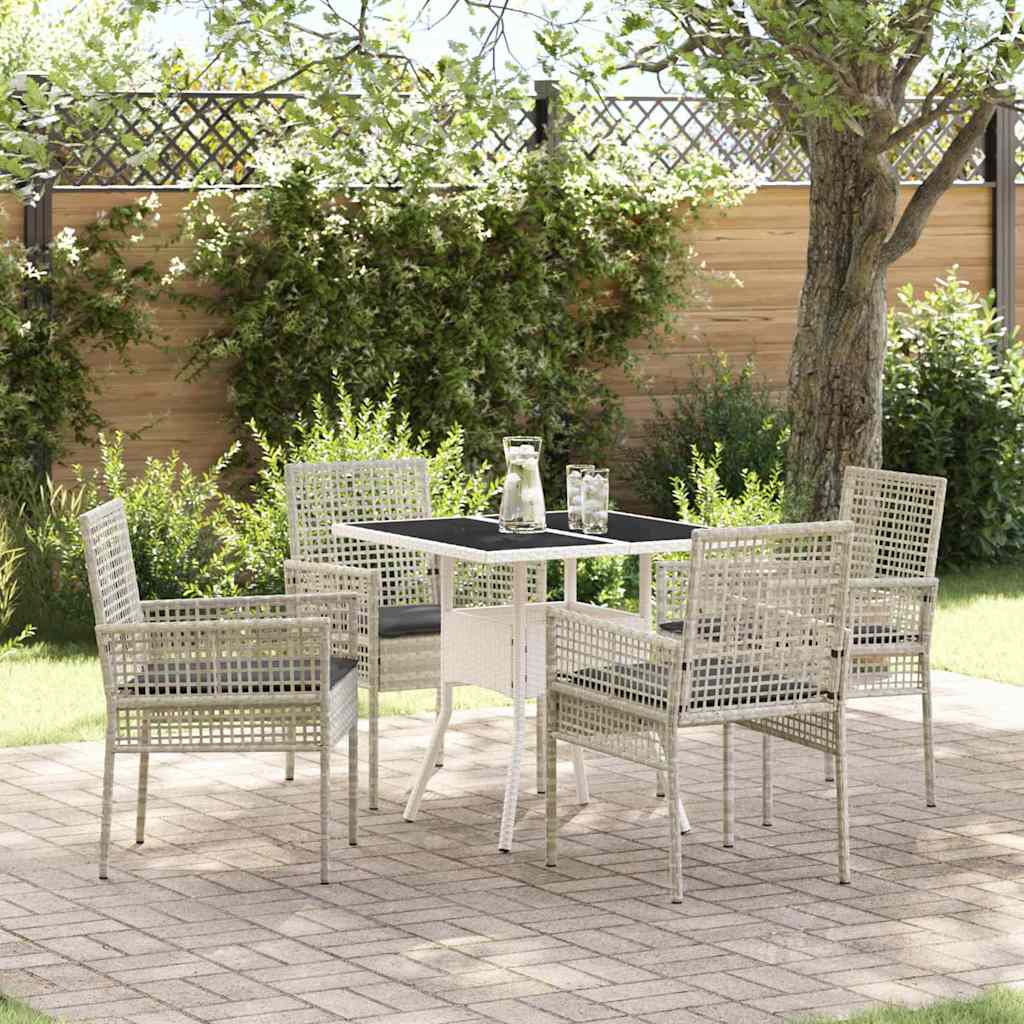 Ensemble de salle à manger pour jardin 5 pc Gris clair