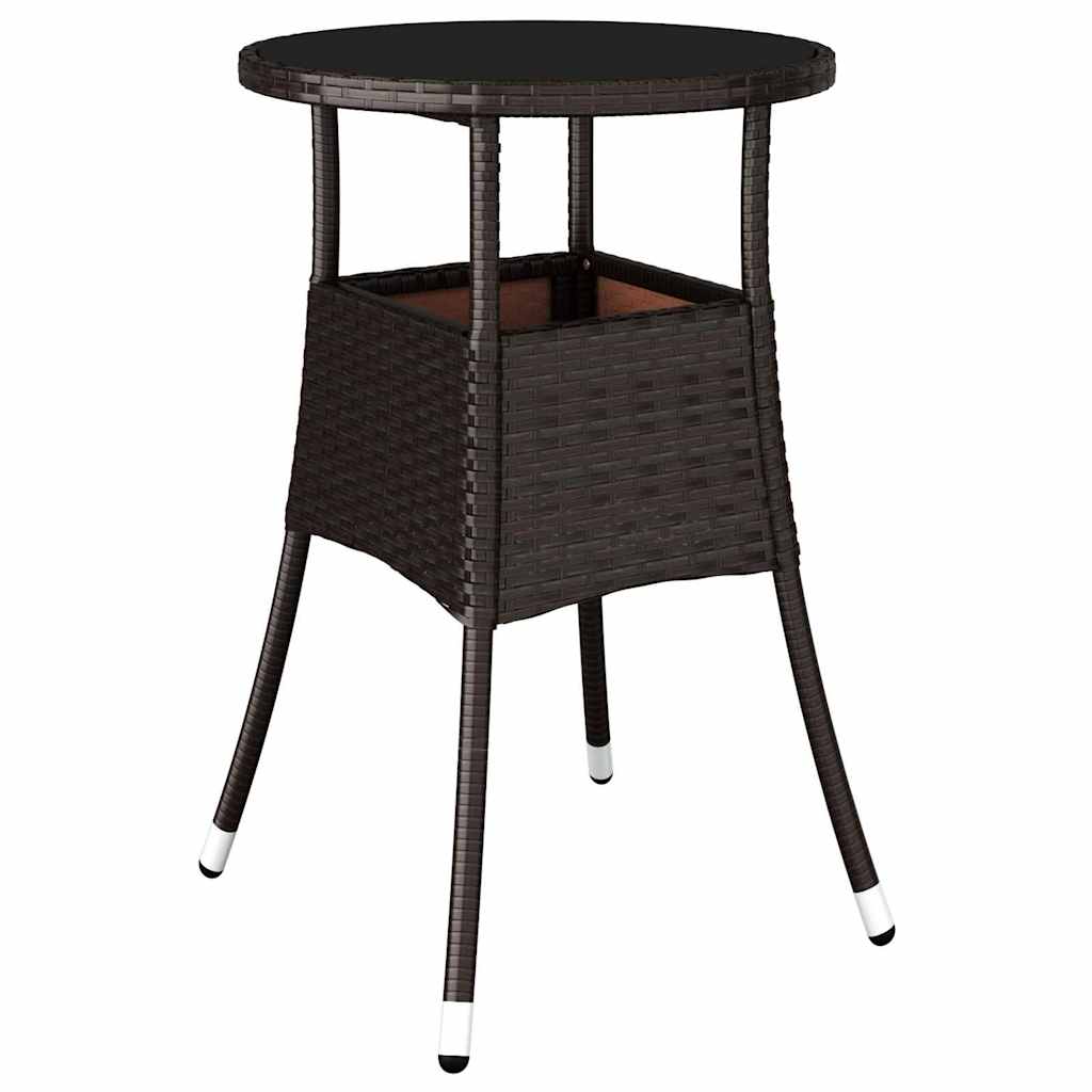 Ensemble de salle à manger pour jardin 3 pcs Marron polyrotin