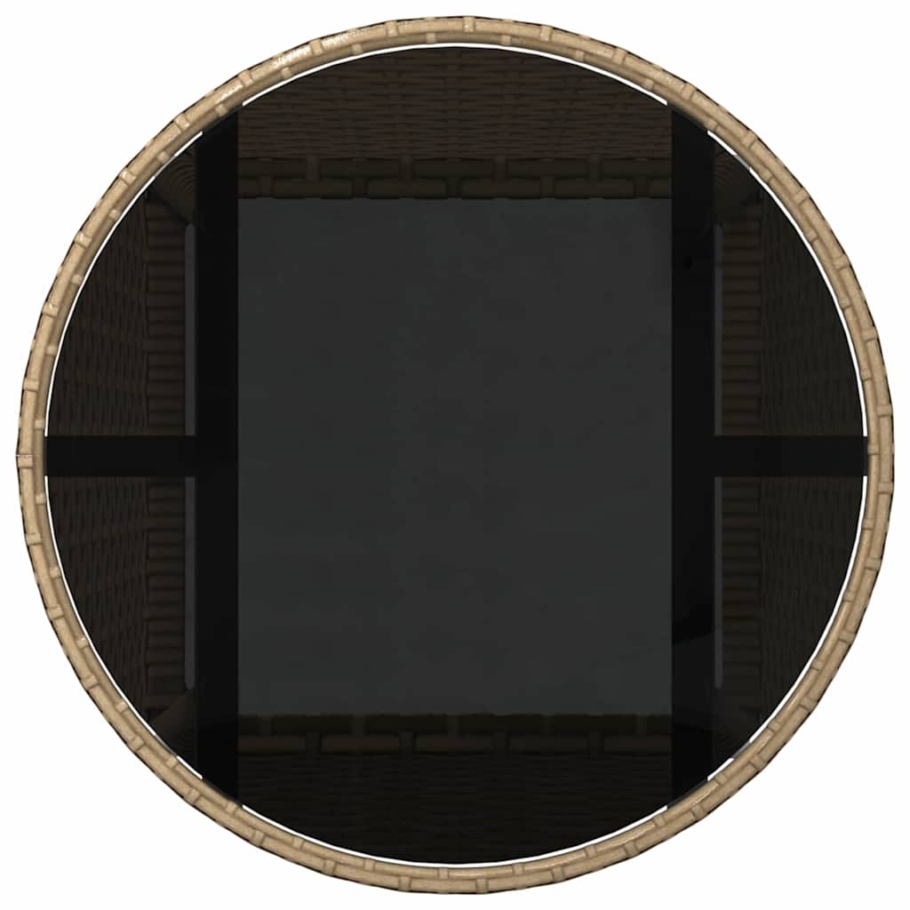 Ensemble de salle à manger pour jardin 5 pcs Beige polyrotin