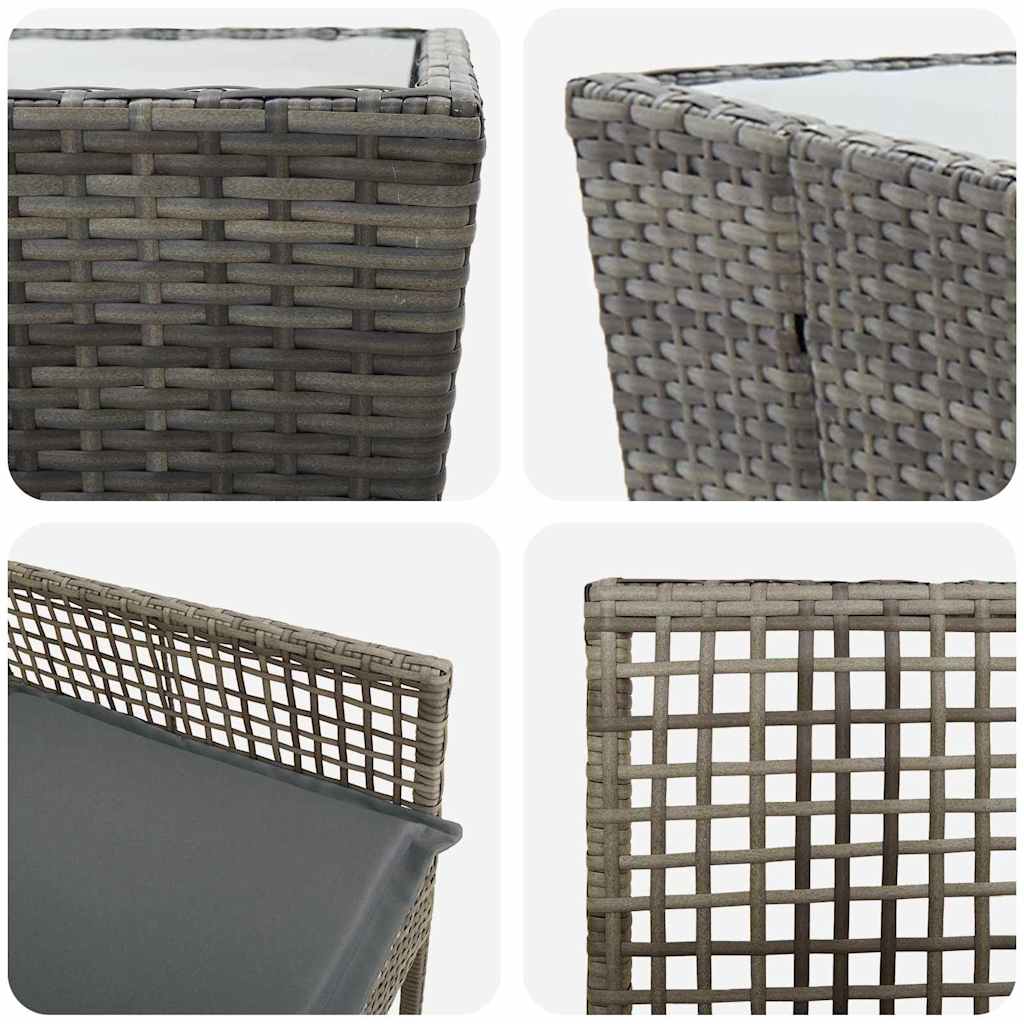 Ensemble bistro de jardin 3 pcs Gris polyrotin