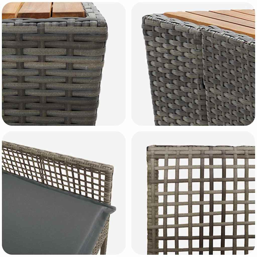Ensemble bistro de jardin 3 pcs Gris polyrotin