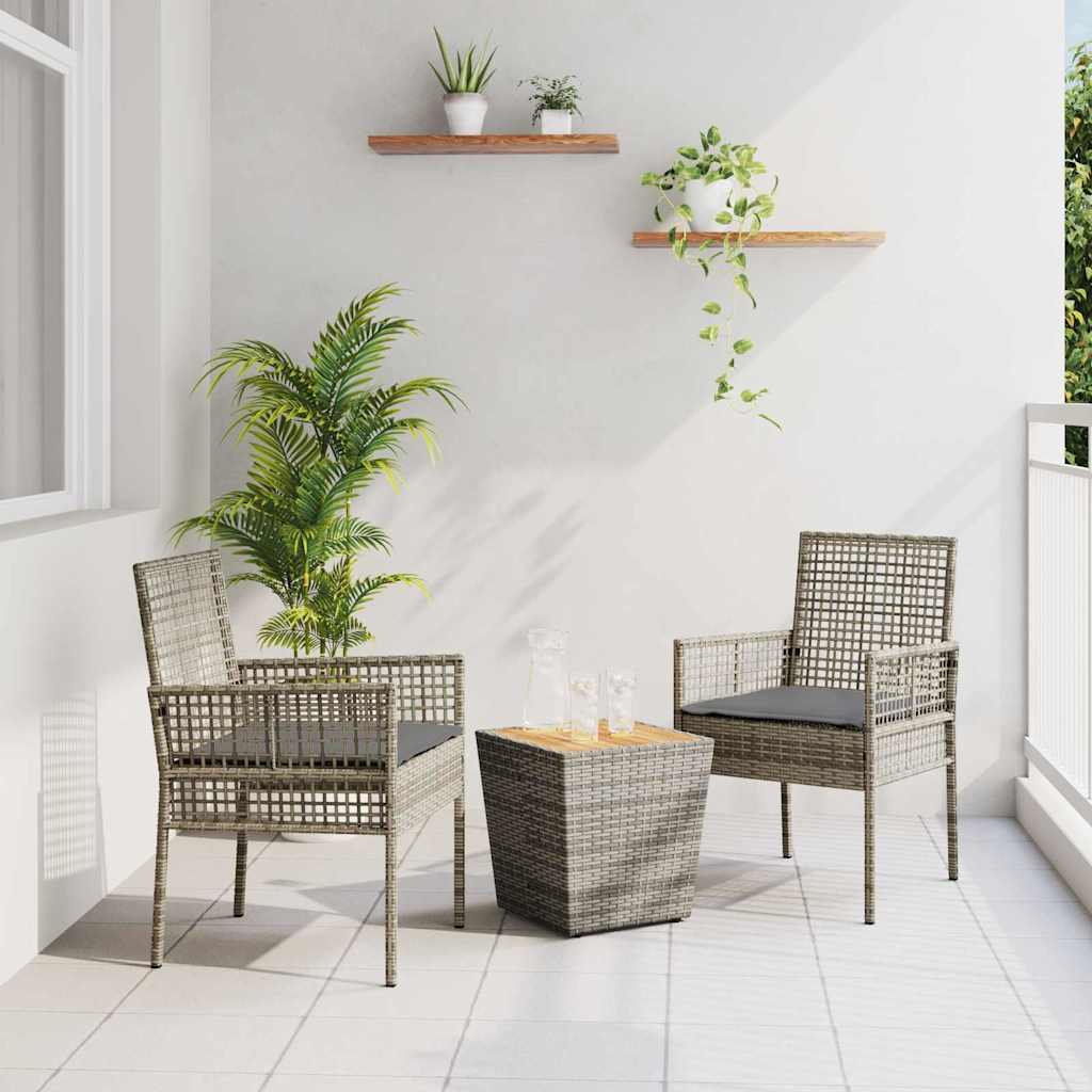Ensemble bistro de jardin 3 pc Gris polyrotin