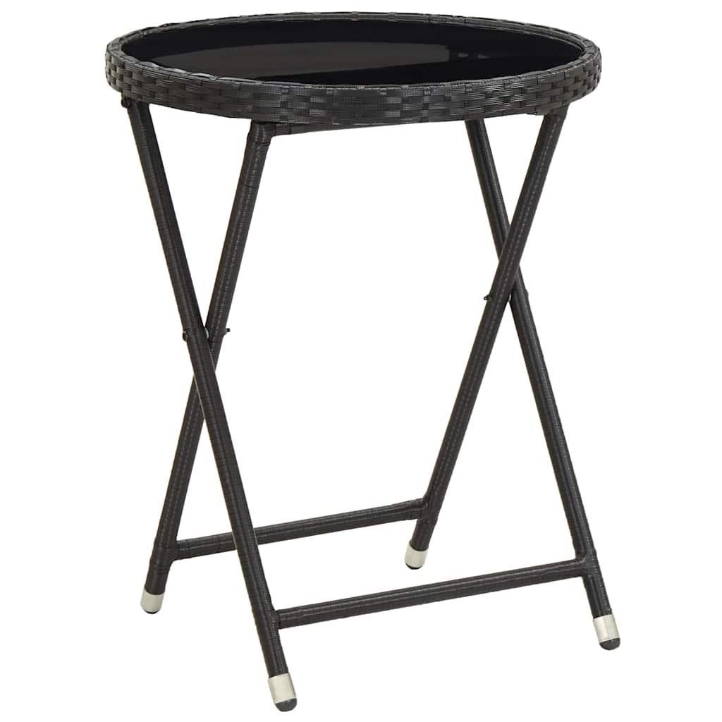 Ensemble bistro de jardin 3 pcs Noir polyrotin
