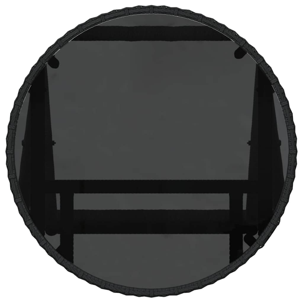 Ensemble bistro de jardin 3 pcs Noir polyrotin