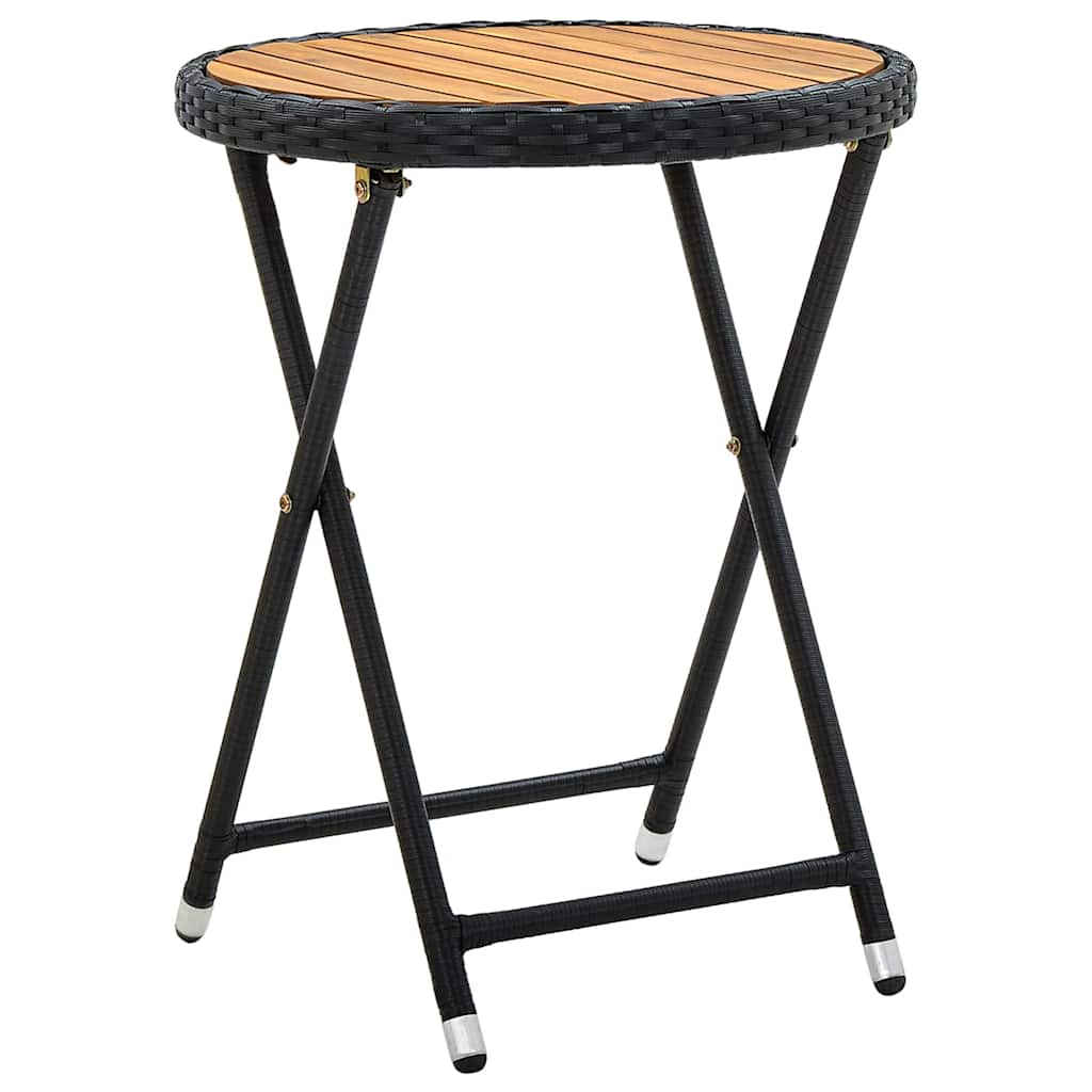 Ensemble bistro de jardin 3 pcs Noir polyrotin