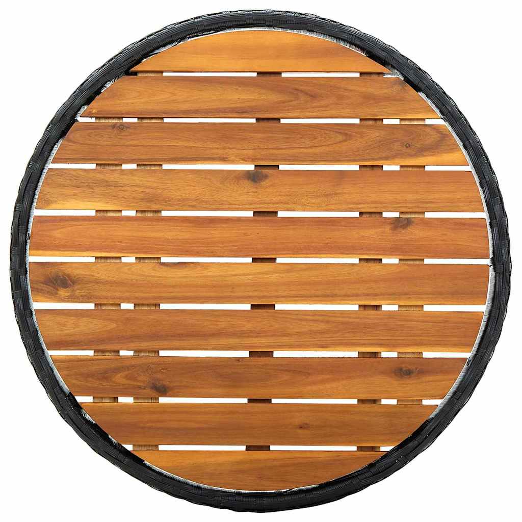 Ensemble bistro de jardin 3 pcs Noir polyrotin