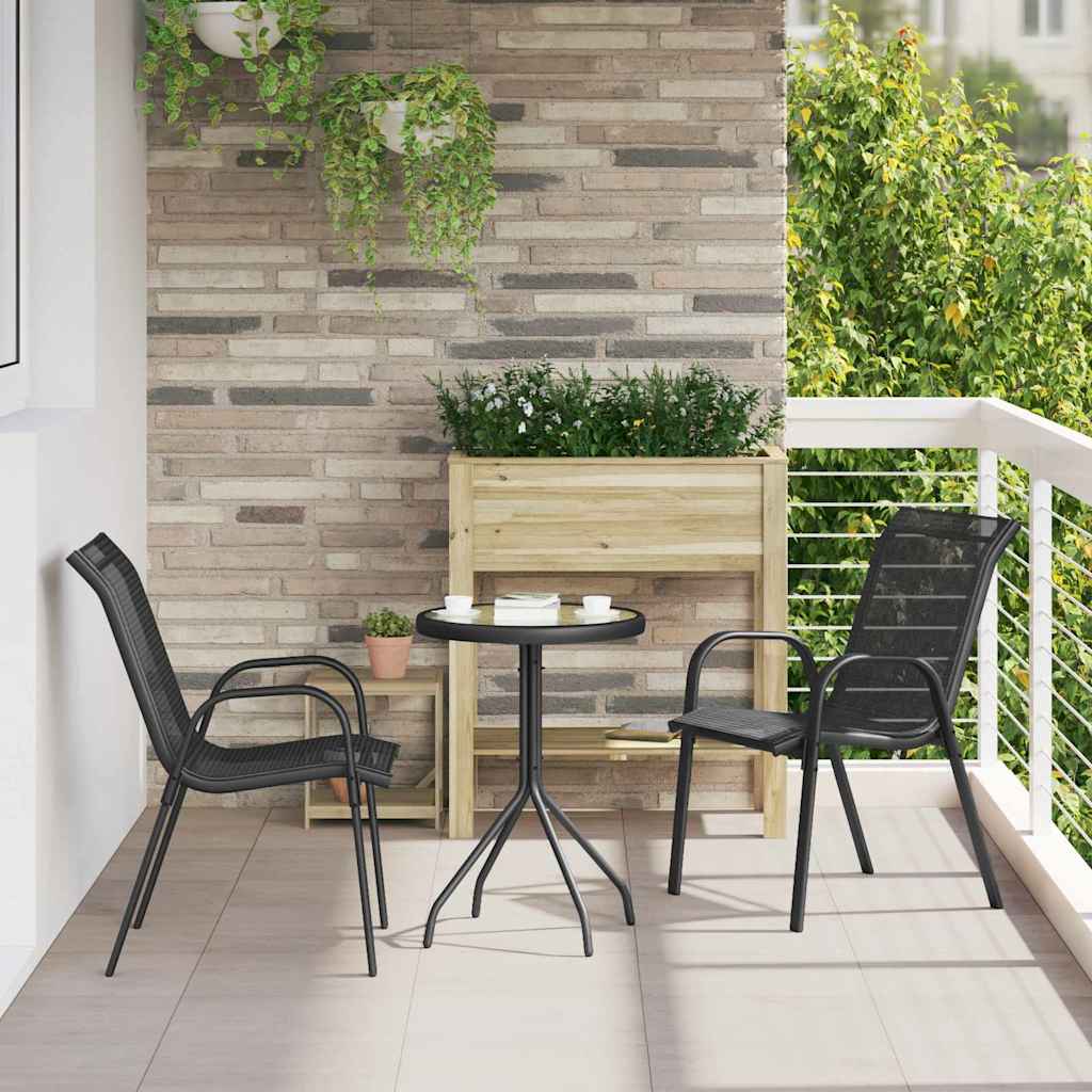 Ensemble bistro de jardin 3 pcs Noir Acier - XIOS