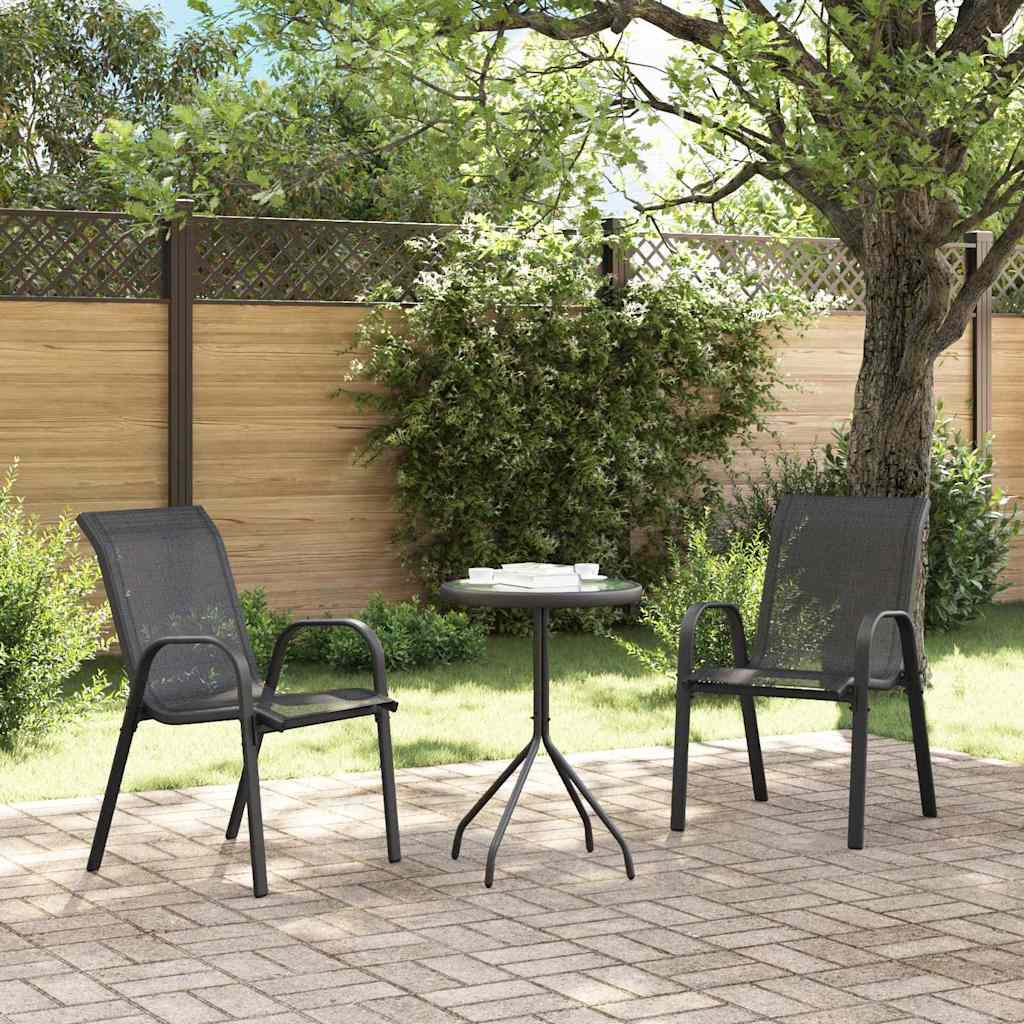 Ensemble bistro de jardin 3 pcs Noir Acier - XIOS