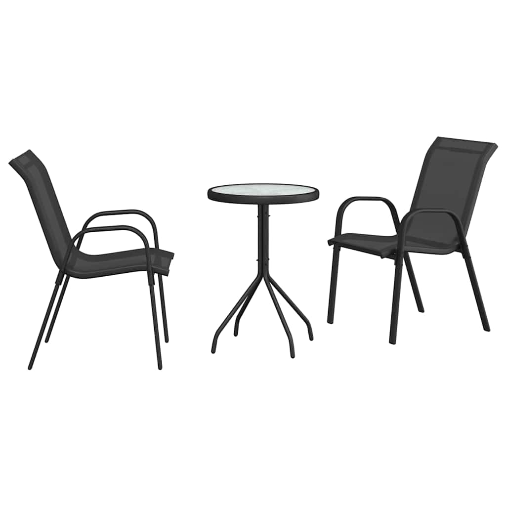 Ensemble bistro de jardin 3 pcs Noir Acier - XIOS