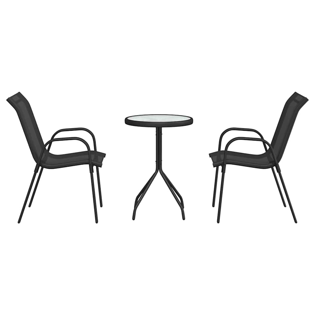 Ensemble bistro de jardin 3 pcs Noir Acier - XIOS