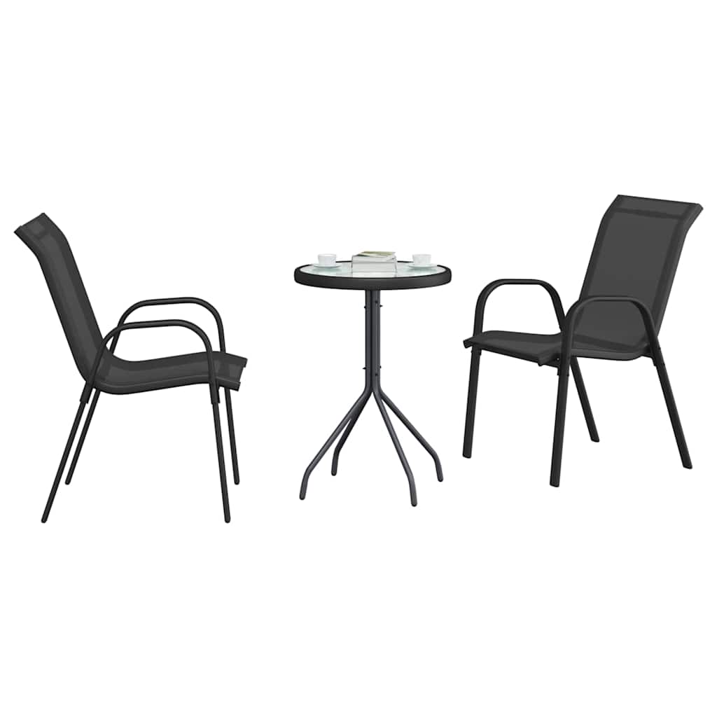 Ensemble bistro de jardin 3 pcs Noir Acier - XIOS