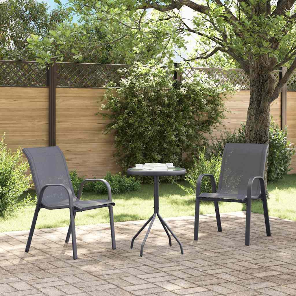 Ensemble bistro de jardin 3 pcs Gris Acier - XIOS