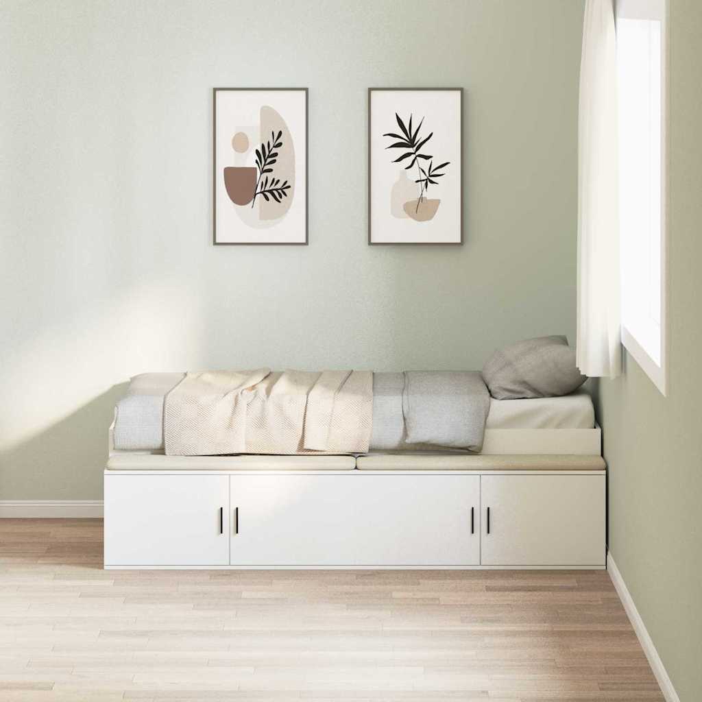 Cadre de lit avec tiroir Blanc 100 x 200 cm Bois d'ingénierie - XIOS
