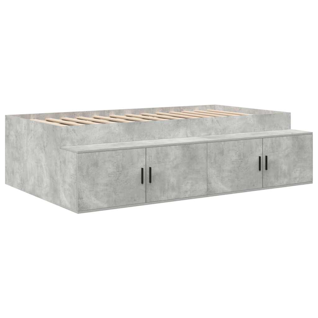 Cadre de lit Gris béton 100 x 200 cm Bois d'ingénierie - XIOS