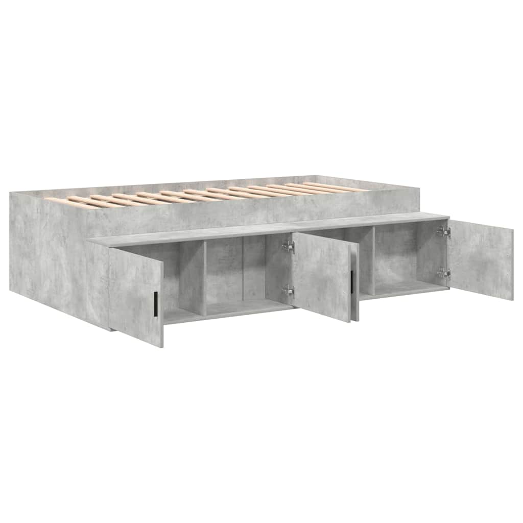 Cadre de lit Gris béton 100 x 200 cm Bois d'ingénierie - XIOS