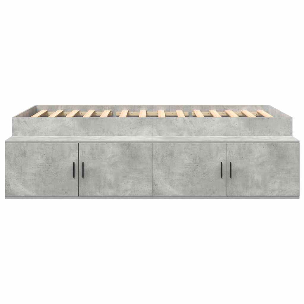 Cadre de lit Gris béton 100 x 200 cm Bois d'ingénierie - XIOS