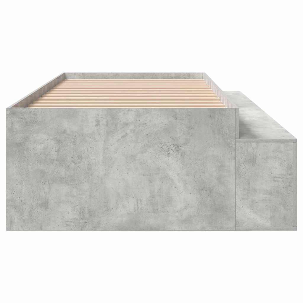 Cadre de lit Gris béton 100 x 200 cm Bois d'ingénierie - XIOS