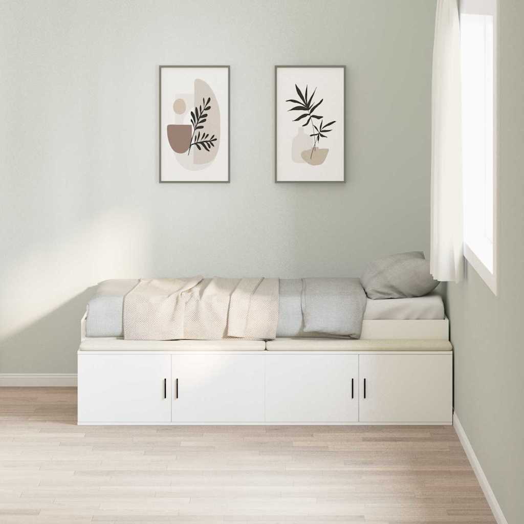 Cadre de lit avec tiroir Blanc 90 x 200 cm Bois d'ingénierie - XIOS