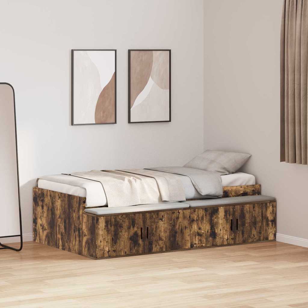 Cadre de lit Chêne fumé 90 x 200 cm Bois d'ingénierie - XIOS