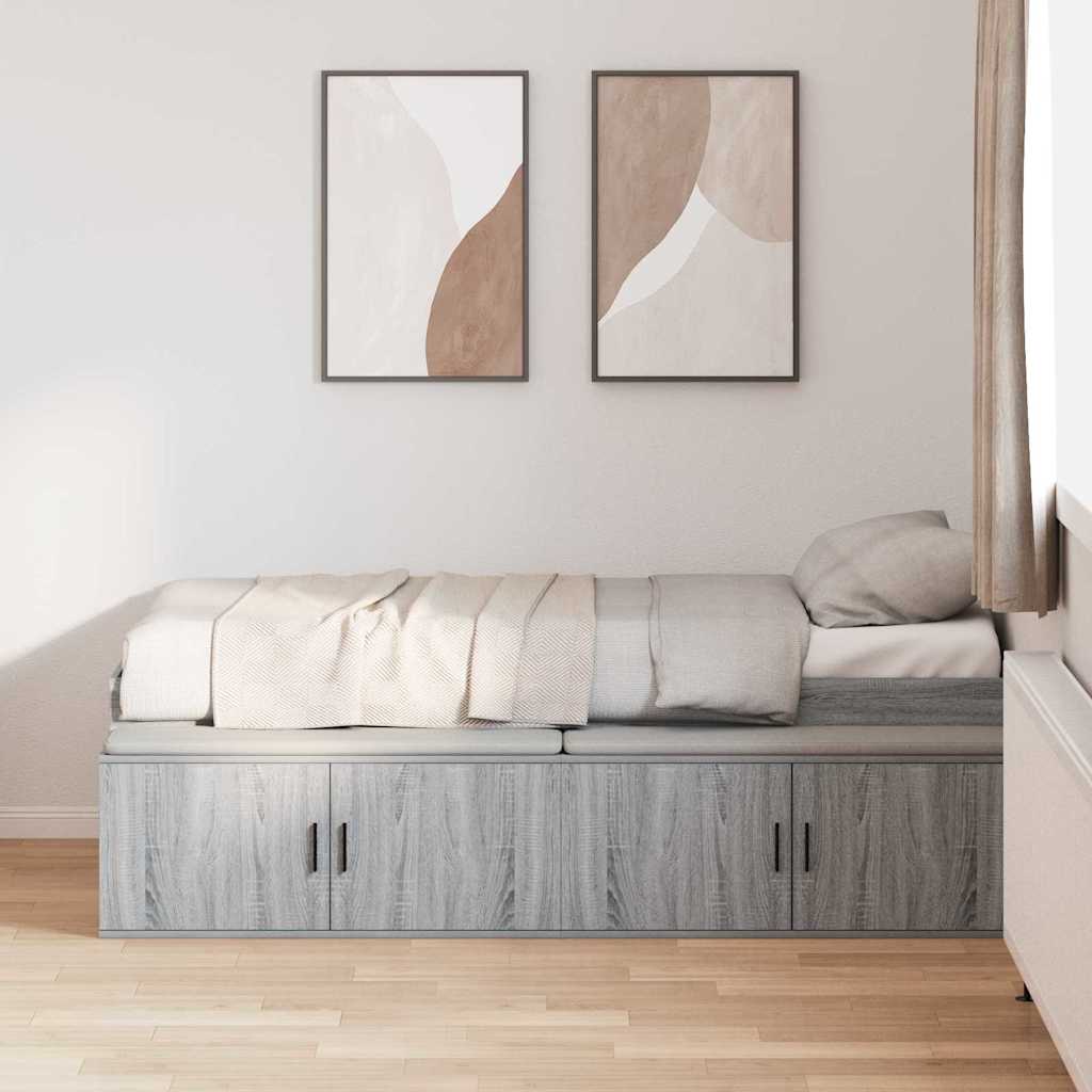 Cadre de lit Gris Sonoma 90 x 200 cm Bois d'ingénierie - XIOS