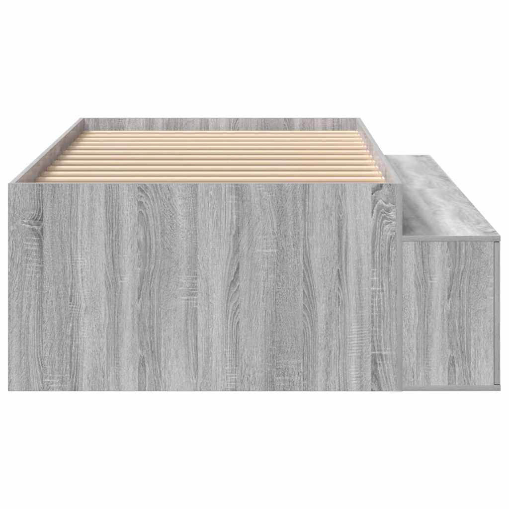 Cadre de lit Gris Sonoma 90 x 200 cm Bois d'ingénierie - XIOS