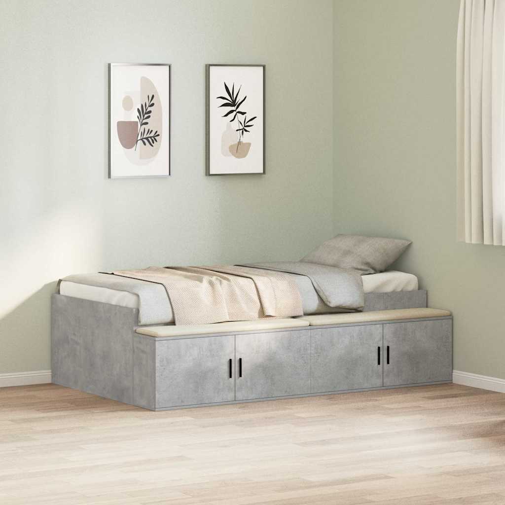 Cadre de lit Gris béton 80 x 200 cm Bois d'ingénierie - XIOS