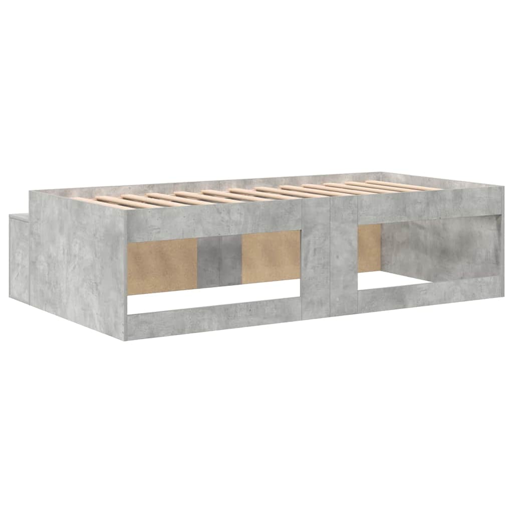 Cadre de lit Gris béton 80 x 200 cm Bois d'ingénierie - XIOS